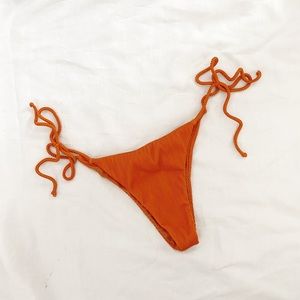 Lahana swim orange ribbed bikini bottoms